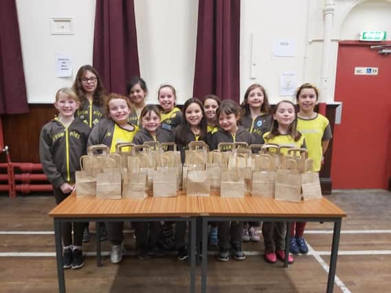 Sabden 1st Brownies and the gift bags they made