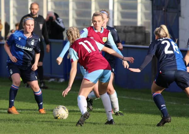 Action from Burnley FC Women's first defeat of the campaign