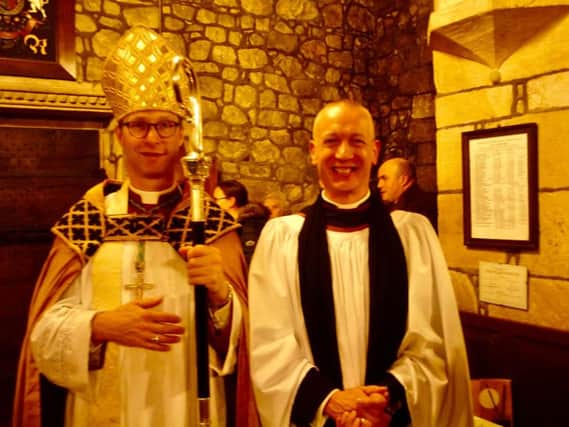 The Rt Rev Philip North (left) with new vicar Rev Williams