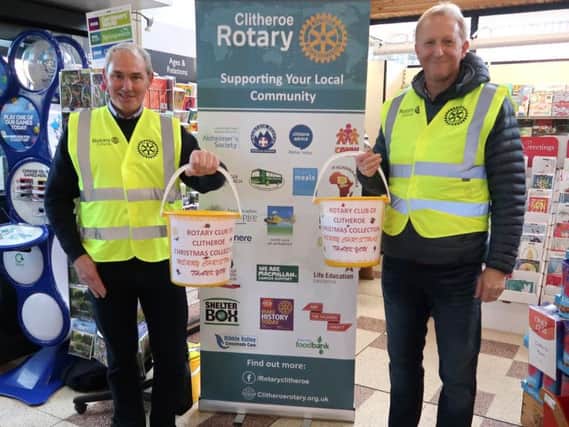 Rotarians Phil Naylor (left) Ian Hardy (right) at Booths.