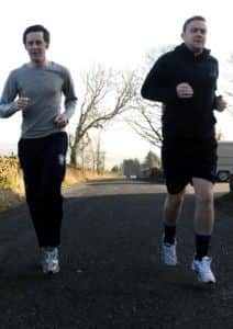TRAINING: Coun. Paul White and Ryan Taylor will be taking part in the Asda Foundation Pennine Lancashire 10K Run in June
