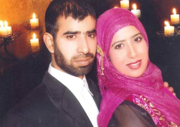 Attack victim Azeem Nawaz with his wife Alia at a family wedding last November (s)