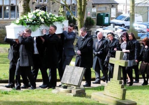 Funeral of 25-year-old Gary Windle at St John the Evangelist Church in Worsthorne.
Photo Ben Parsons