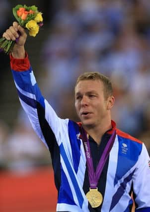 GREAT BRITON: Great Britains Chris Hoy becomes emotional as he celebrates winning Gold in the Mens Keirin final on day 11 of the Olympic Games last summer