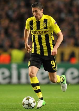 FOUR SIGHT: Polish striker Robert Lewandowski hit four goals for Borussia Dortmund in their 4-1 win in last weeks Champions League semi-final first leg against Real Madrid