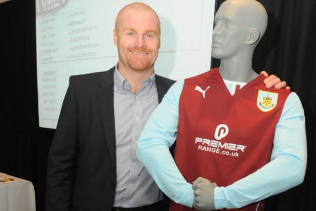 NEW KIT: Burnley manager Sean Dyche with next seasons home shirt
