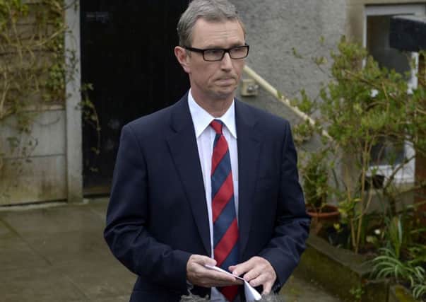 Ribble Valley MP Nigel Evans gives a press statement at his home in Pendleton where he saidallegations he raped one man and sexually assaulted another were "completely false"