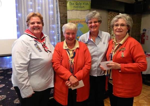 40 year service awards - Sue Savory (County Commissioner), Gill Feeley, Christine Duckworth (President), Anne Sellick