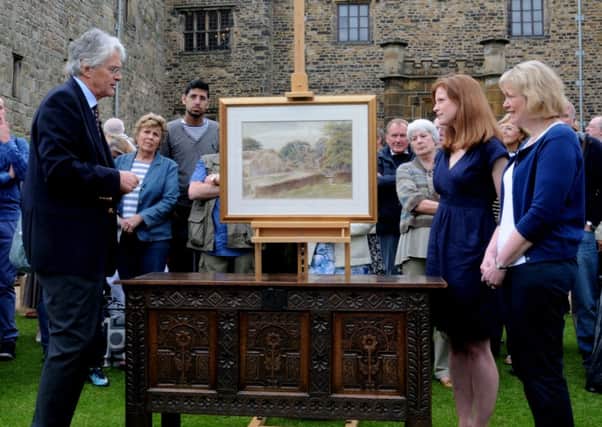 Burnley born, Louise Davies and her mother, Helen Edmondson from Earby are pictured during filmimg for BBC Antique's Roadshow at Towneley Hall. Photo: Georgie Brewster