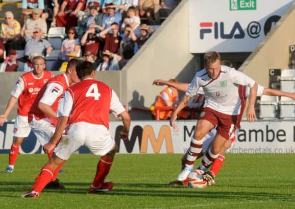 Scott Arfield in action for Burnley against Morecambe on Tuesday night