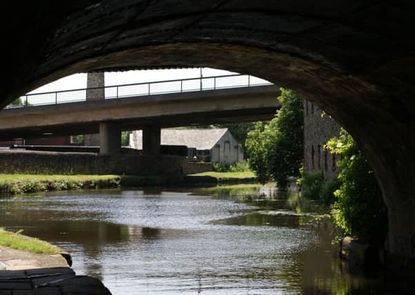 ENCLOSED VIEW: Centenary Way flyover, taken from the canal bridge on Manchester Road, by Phil Glover