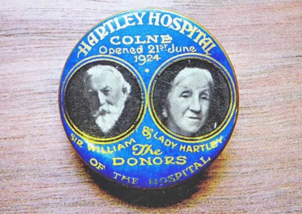 RARE: Lapel badge for Colne's late Hartley Hospital. (S)