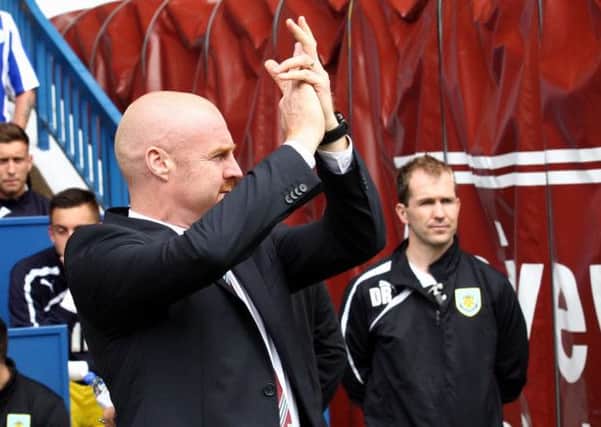 JOB DONE: Sean Dyche applauds the travelling support at Hillsborough on Saturday