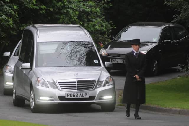 The funeral cortege of Shirley Thorpe.