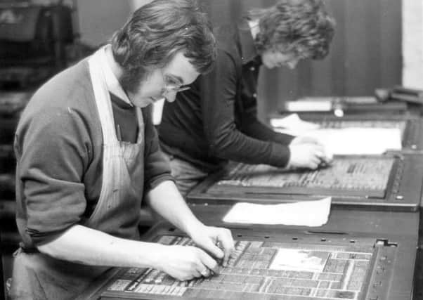 Compositor setting up type in the hot metal days of newspaper production in the 
1970s