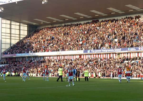 Turf Moor at the end of last season's meeting between the two sides