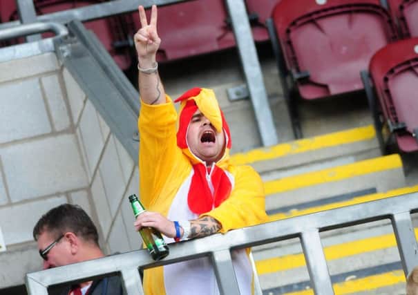 Defiant Claret: A Burnley fan mocks the Rovers support