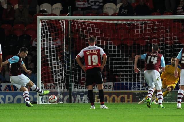 Sam Vokes opens the scoring from the penalty spot