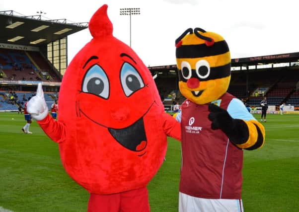 Billy Blood Drop and Bertie Bee before the game on Saturday