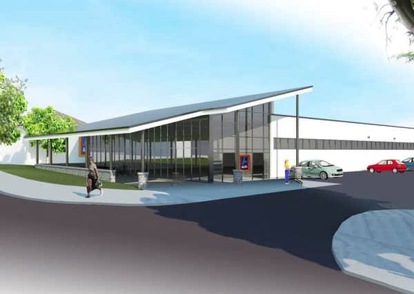 A computer generated image of the proposed new Aldi supermarket development. (s)