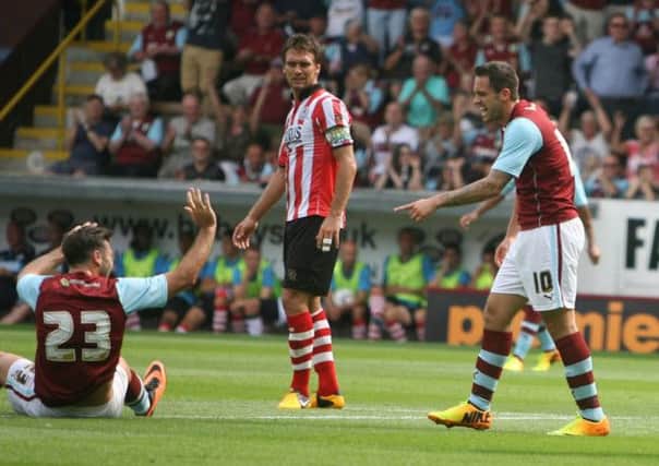 Goal kings: Danny Ings celebrates his goal with Charlie Austin, on his last appearance for Burnley in the pre-season friendly with Sparta Rotterdam