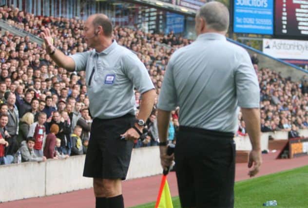 Referee Andy Haines sends off Bertie Bee.