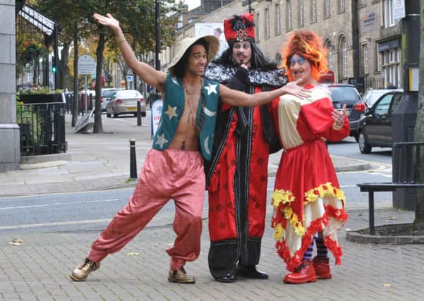 Cast members of Colne Municipal Hall Christmas pantomime, Aladdin.