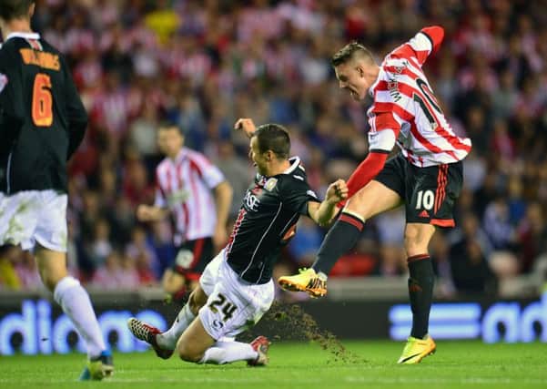 Connor Wickham scores for Sunderland against MK Dons in the Captial One Cup