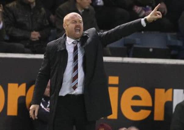 POINTING THE WAY: Sean Dyche directs operations at Turf Moor on Saturday