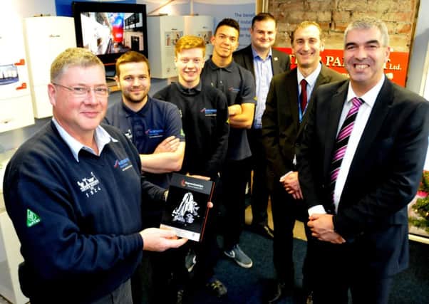Padgett plumbing engineers of Nelson scoop the national apprentice award. Edward, Dan and Henry Padgett, Jason O'Hara, Andrew Stephenson. Paul Stackhouse and John Shaw are pictured at the award presentation.