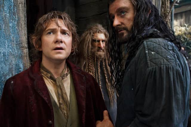 Undated Film Still Handout from The Hobbit: The Desolation of Smaug. Pictured:(L-r) MARTIN FREEMAN as Bilbo, JED BROPHY as Nori and RICHARD ARMITAGE as Thorin. See PA Feature FILM Cumberbatch. Picture credit should read: PA Photo/Warner Bros. Pictures. WARNING: This picture must only be used to accompany PA Feature FILM Cumberbatch.