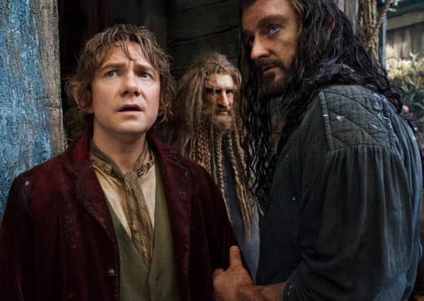 Undated Film Still Handout from The Hobbit: The Desolation of Smaug. Pictured:(L-r) MARTIN FREEMAN as Bilbo, JED BROPHY as Nori and RICHARD ARMITAGE as Thorin. See PA Feature FILM Cumberbatch. Picture credit should read: PA Photo/Warner Bros. Pictures. WARNING: This picture must only be used to accompany PA Feature FILM Cumberbatch.