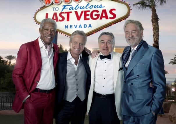 Undated Film Still Handout from Last Vegas. Pictured: l-r Morgan Freeman, Michael Douglas, Robert De Niro and Kevin Kline.  See PA Feature FILM Film Reviews. Picture credit should read: PA Photo/Universal Pictures UK. WARNING: This picture must only be used to accompany PA Feature FILM Film Reviews.