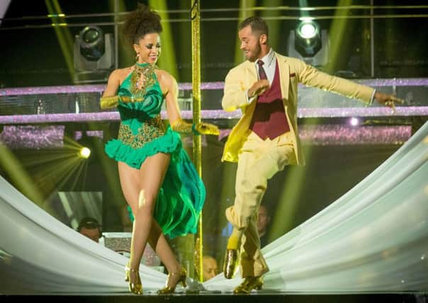 Natalie Gumede with her dance partner Artem Chigvinstev in Strictly Come Dancing. Photo: Guy Levy/BBC/PA Wire