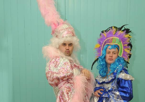 Burnley Panto Society's Ugly Sisters Gertrude (Kevin Kay) and Grezelda (Jonathan Pye).