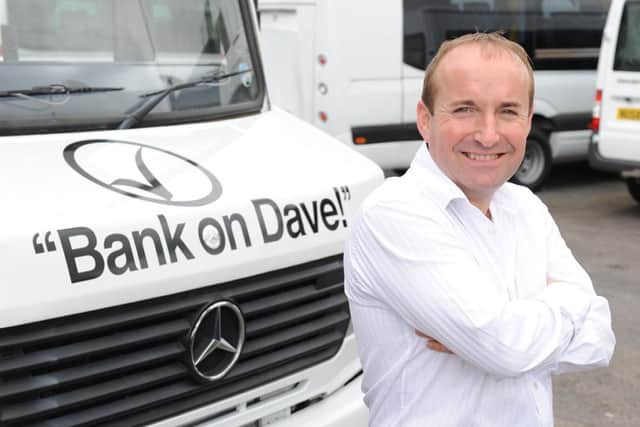 Dave Fishwick Burnley Bank of Dave on the Battle Bus