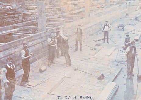 Construction work being undertaken on the present Culvert between 1925 and 1926.