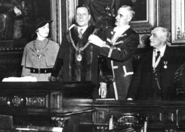 BIG PLANS Coun. George Parkinson at his Mayor Making Ceremony in 1935 (s)