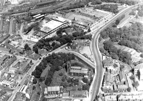 WORLD FIRST: An aerial view showing the Prestige factory of 1937 and extensions being built c1955 (s)