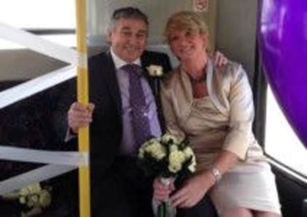 Clarets legend Ian Britton with his wife Eileen on their wedding day (s)