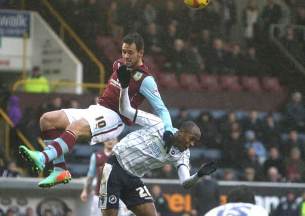 Danny Ings takes to the air.