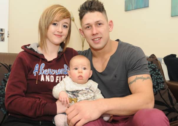 Georgia Donlan and Liam Canning and their six-month-old daughter Lillie