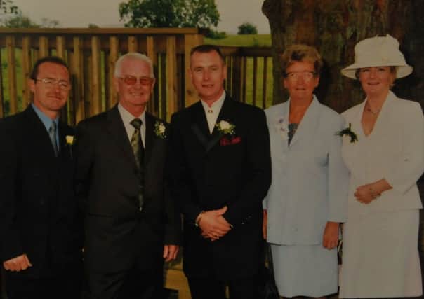 David Blackburn is desperately trying to return his mum home to Foulridge. He is pictured with mum Doreen, dad Maurice and brother Michael.