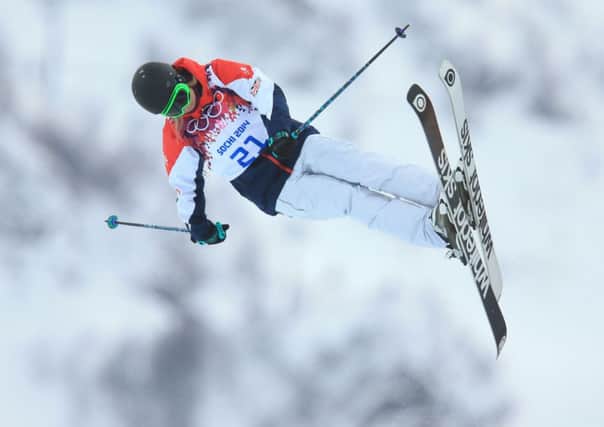 Great Britain's Emma Lonsdale in  the Ladies'  Ski Halfpipe. Photo: Mike Egerton/PA Wire.