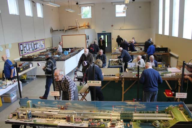 The scene at the start of Brierfield Model Railway Club exhibition.