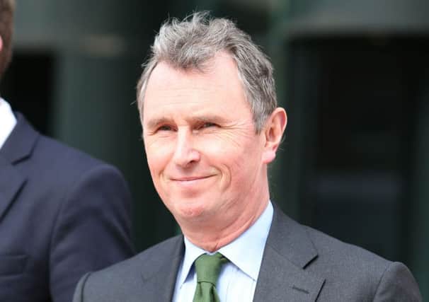 Former deputy speaker of the House of Commons Nigel Evans outside Preston Crown Court where he faces nine charges, dating from 2002 to April 1, last year of sexual offences against seven men.
