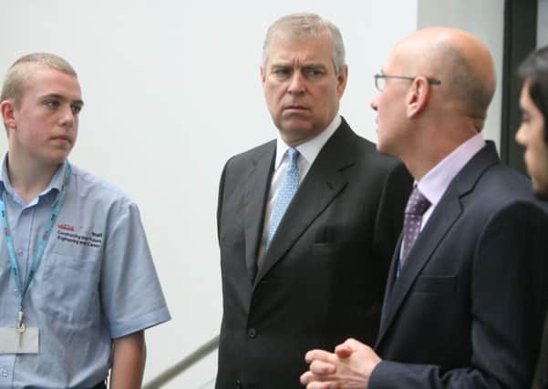 HRH Prince Andrew during his visit to UTC to offically open the new college.