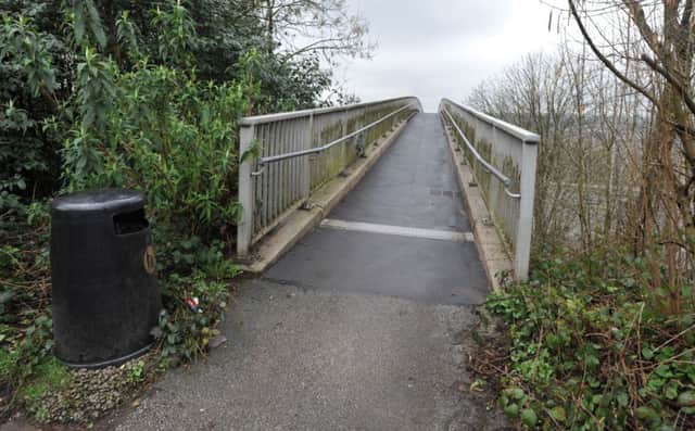 NELSON LEADER
The Reedyford footbridge, over Junction 13 of the M65, near Nelson and Colne College - where a man attempted to jump.  There are calls for signs and fencing around the site.