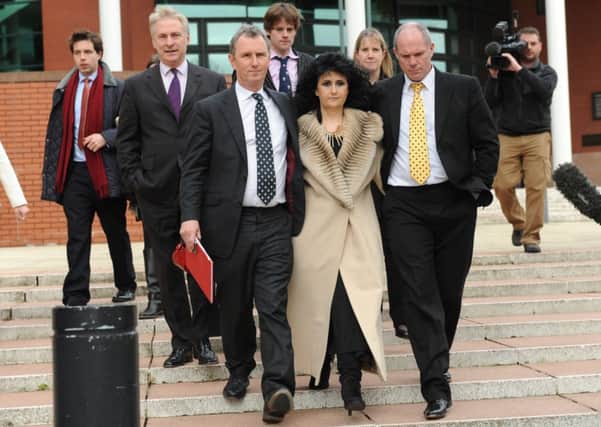 Pictured is MP Nigel Evans leaving Preston Crown Court after his long ongoing trial for sexual assault and rape. 

rossparry.co.uk / Thomas Temple
