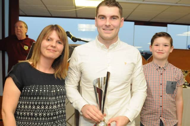 Sam Vokes collects his Player of the Year award from Boundary Clarets.